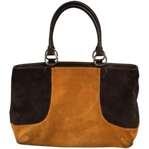 Levenger Colorblock Tote Brown Shoulder Bag